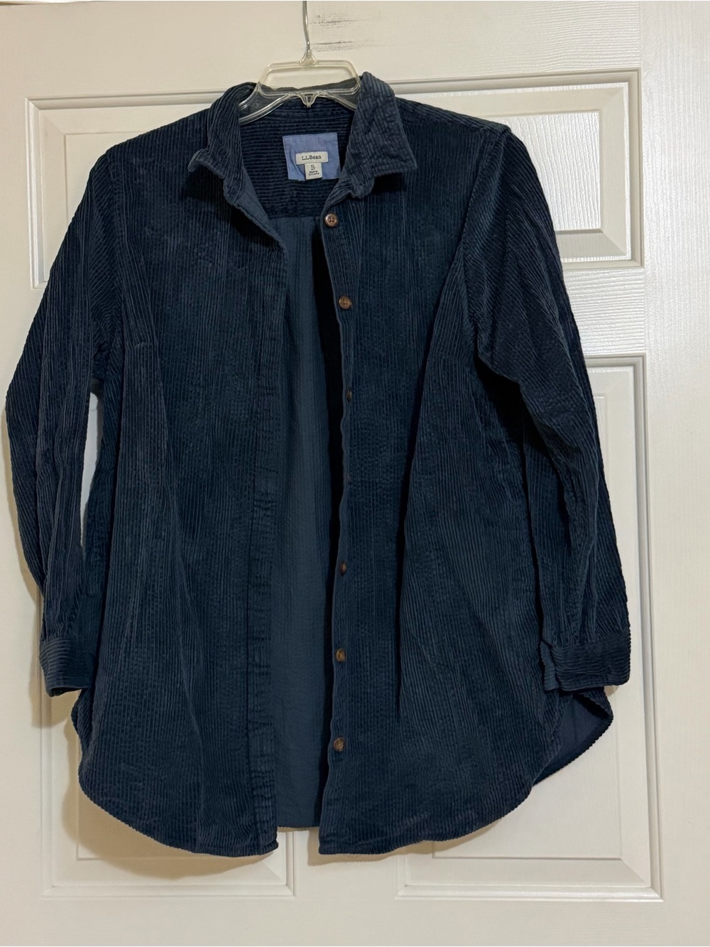 L.L. Bean Women's Comfort Corduroy Relaxed Tunic Button Down Shirt Size XLP XL